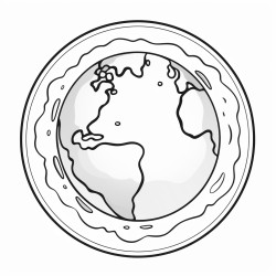 planet earth with cartoon style
