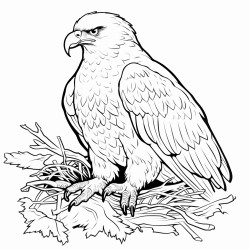 a cute icelandic golden eagle in its nest