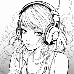 girl thats emo with gaming head phones