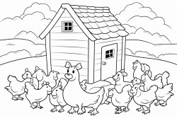 a henhouse in the midst of a herd without animals