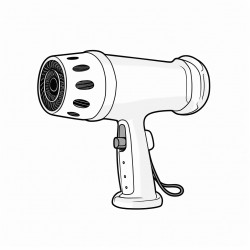 create a detailed single image of a hair dryer for a childrens coloring book