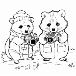 animals taking pictures with camera