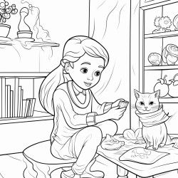 creats kids colouring page