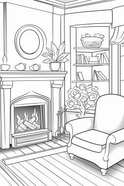 cozy room with a fireplace