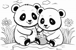 pandas playing