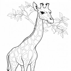 a giraffe eating leaves from a tree