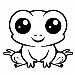 a cute kawaii frog