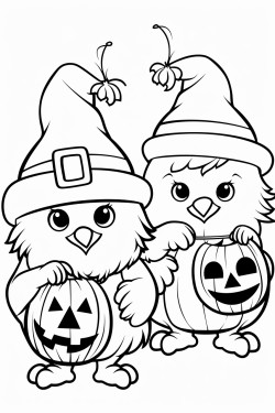 baby chickens dressed up for halloween