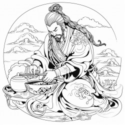 samurai eating a banana