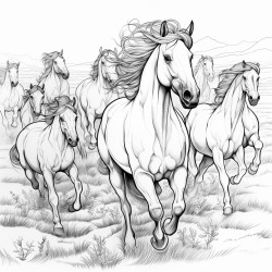 caballos corriendo en una pradera