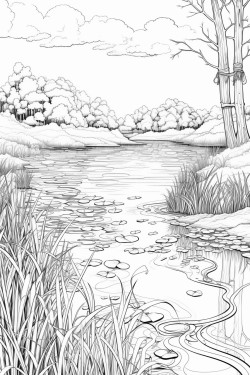 paisaje con un lago