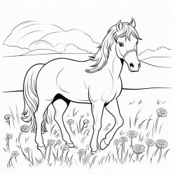 draft horse in a meadow