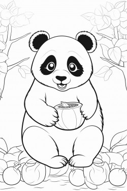 panda eats apples