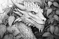 dragon in ivy leaves