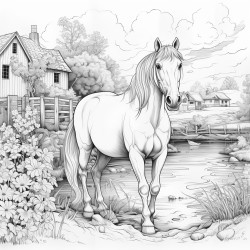 a horse scenery