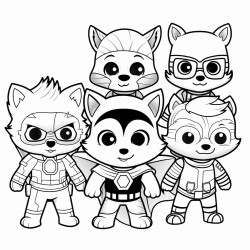 woodland animals dressed like super heros