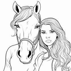 a woman with a horse face with long hair