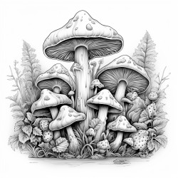 groovy psychedelic mushrooms and relatable imagery adult color pages should be very detailed and intricate designs