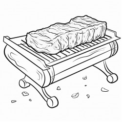 a slab of ribs on a grill