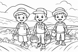 ugandees mais field where three ugandees adults are harvesting the field