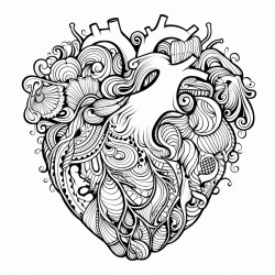 a heart with lots of interesecting lines
