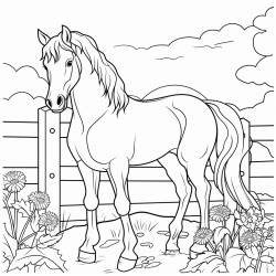 pferd im garten