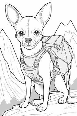 rat terrier mountain climbing in full gear