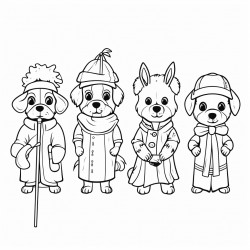 dog dressed up in costumes for different seasons and holidays