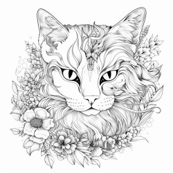 un chat fantastique destine  du coloriage pour adultes