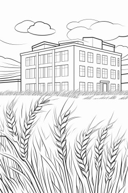 hospital in a wheat field