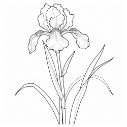 one single long stemmed iris