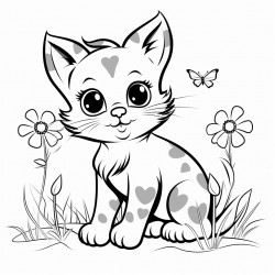 kitten with a ladybug