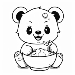 cute bear saying yummy