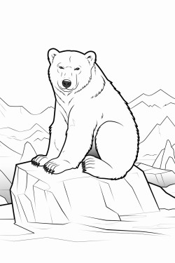 polar bear sitting on an ice floe