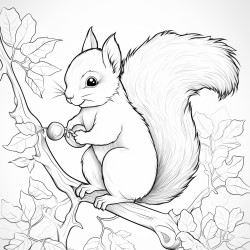 a cute little  squirrel sitting on a tree branch