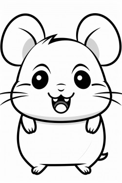 a kawaii style happy hampster