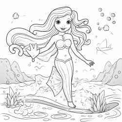 mermaid in the see