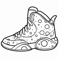 a basketball shoe with a polka dot pattern and a playful vibe
