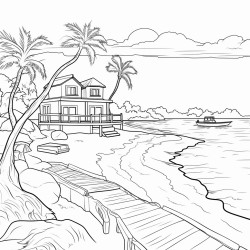 masterpiece scenery no humans beach fantasy