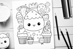 kawaii colouring book