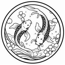 2 koi fish swimming in circle