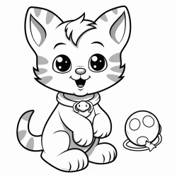 cat playing with a toy