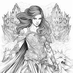 a fantasy girl with a fire powers and an overall fire theme