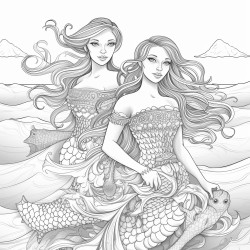mermaids on a beach