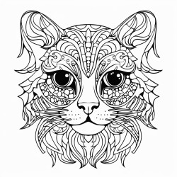 retro cartoon picture of a closeup face of a cat