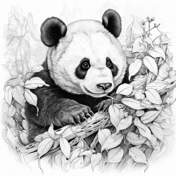 panda eats leaves
