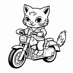 un chat sur une moto