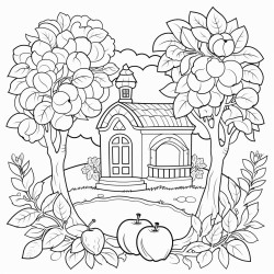 an apple in a beautiful garden