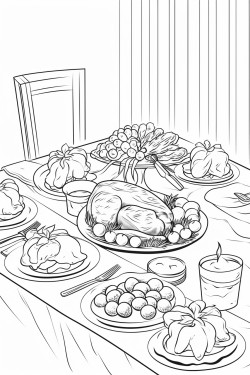 depicting a festive holiday feast table set for christmas dinner include detailed dishes such as roasted turkey or ham platters of cookies and pies elegant table settings with candles and ornaments