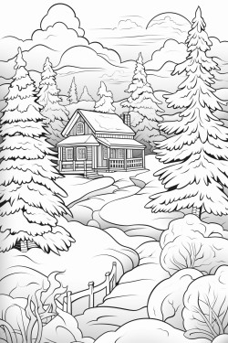 grayscale winter landscape